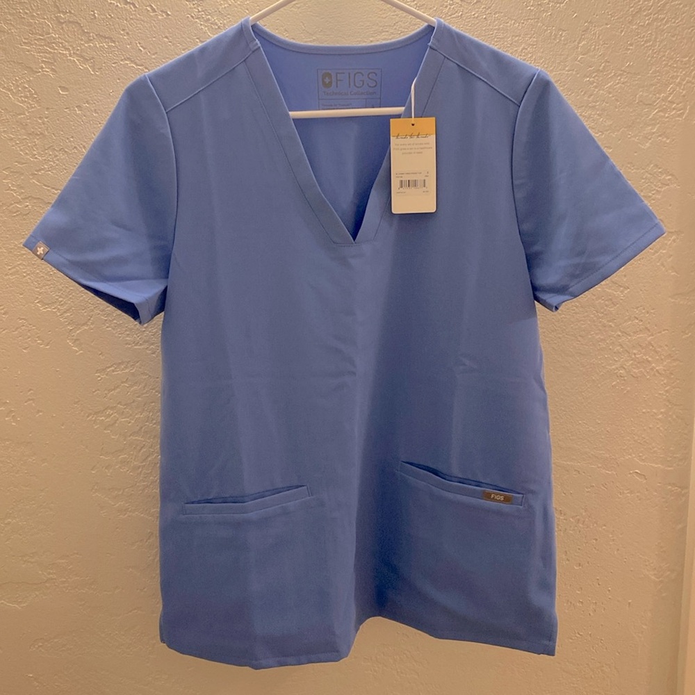 FIGS Casma S (Ceil Blue) Scrub Top - NWT
